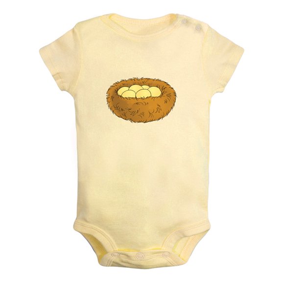 Nature Nest Pattern Rompers For Babies, Newborn Baby Unisex Bodysuits, Infant Jumpsuits, Toddler 0-24 Months Kids One-Piece Oufits (Yellow, 0-6 Months)