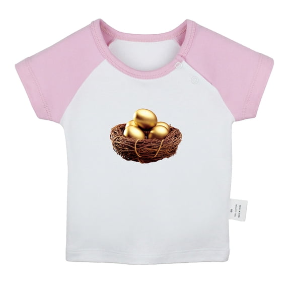 Nature Nest Pattern T shirt For Baby, Newborn Babies T-shirts, Infant Tops, 0-24M Kids Graphic Tees Clothing (Short Pink Raglan T-shirt, 12-18 Months)