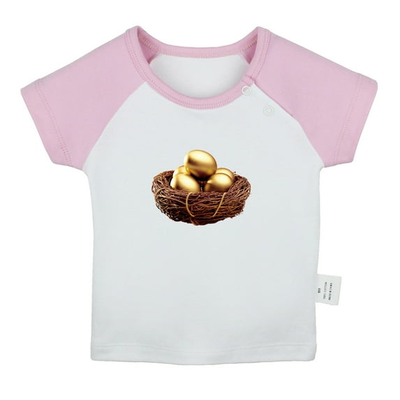 Nature Nest Pattern T shirt For Baby, Newborn Babies T-shirts, Infant Tops, 0-24M Kids Graphic Tees Clothing (Short Pink Raglan T-shirt, 18-24 Months)