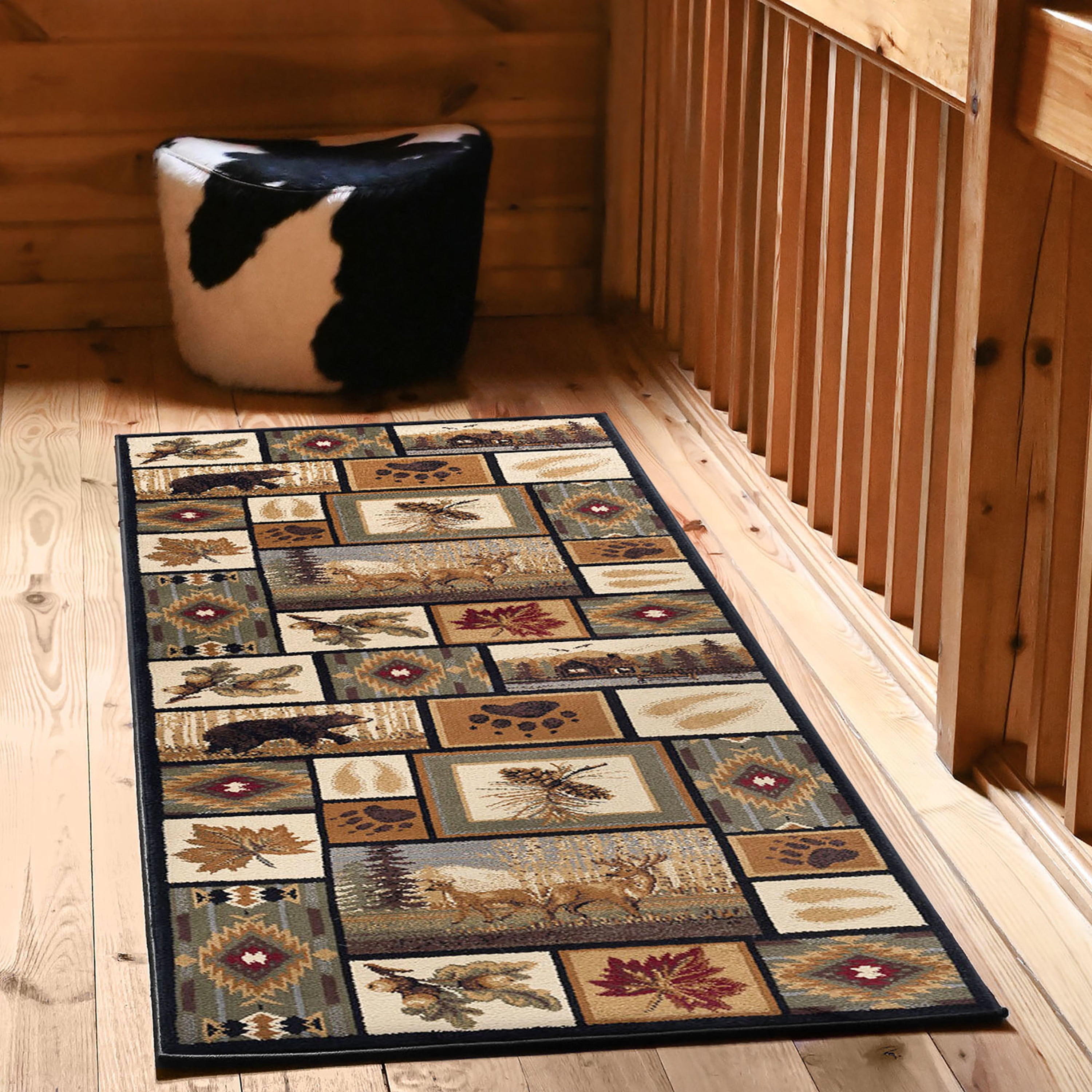 Nature Novelty 2.7' x 10' Multi-Color Polypropylene Indoor Area Rug