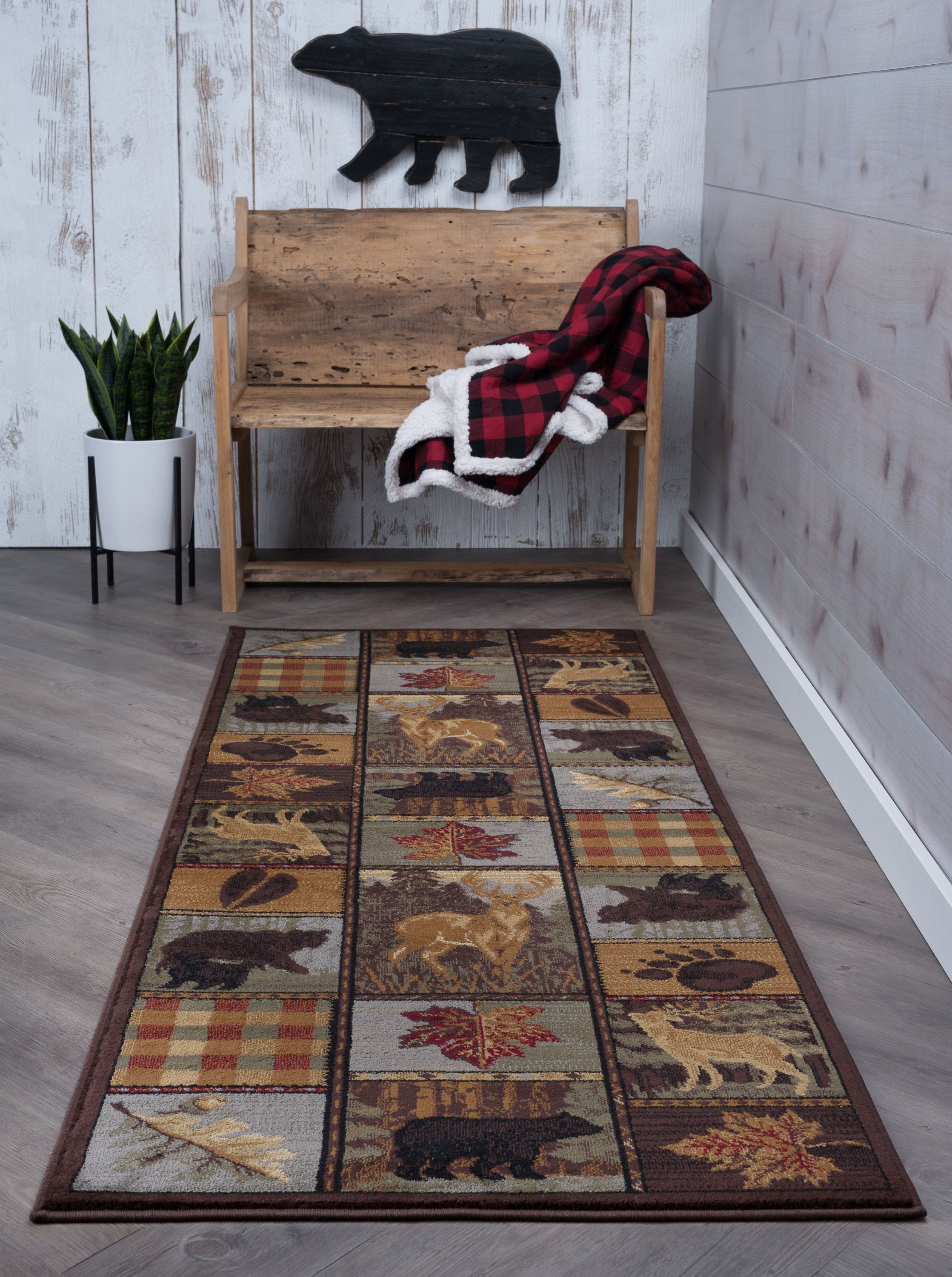Nature Novelty 2.7' x 7' Multi-Color Polypropylene Indoor Area Rug