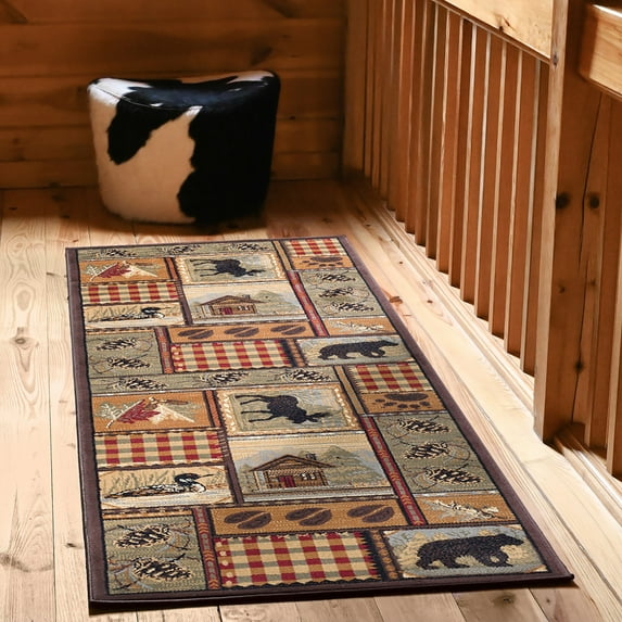 Nature Novelty 2.7' x 7' Multi-Color Polypropylene Indoor Area Rug