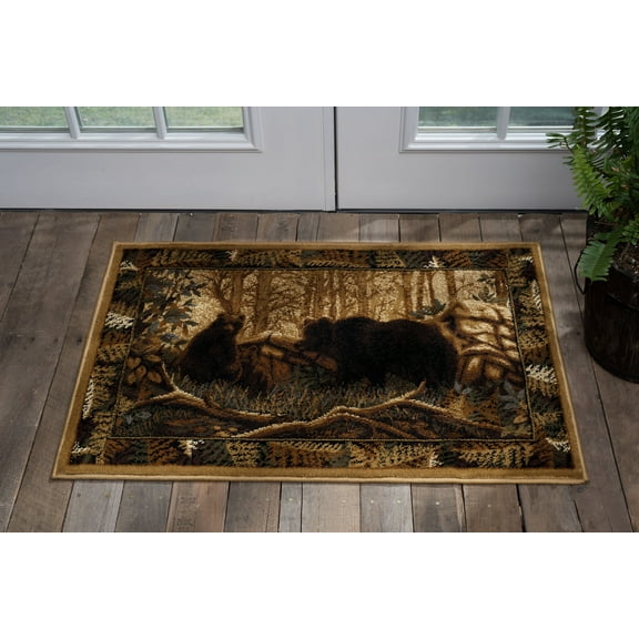 Nature Novelty 2' x 3' Beige and Brown Polypropylene Indoor Area Rug