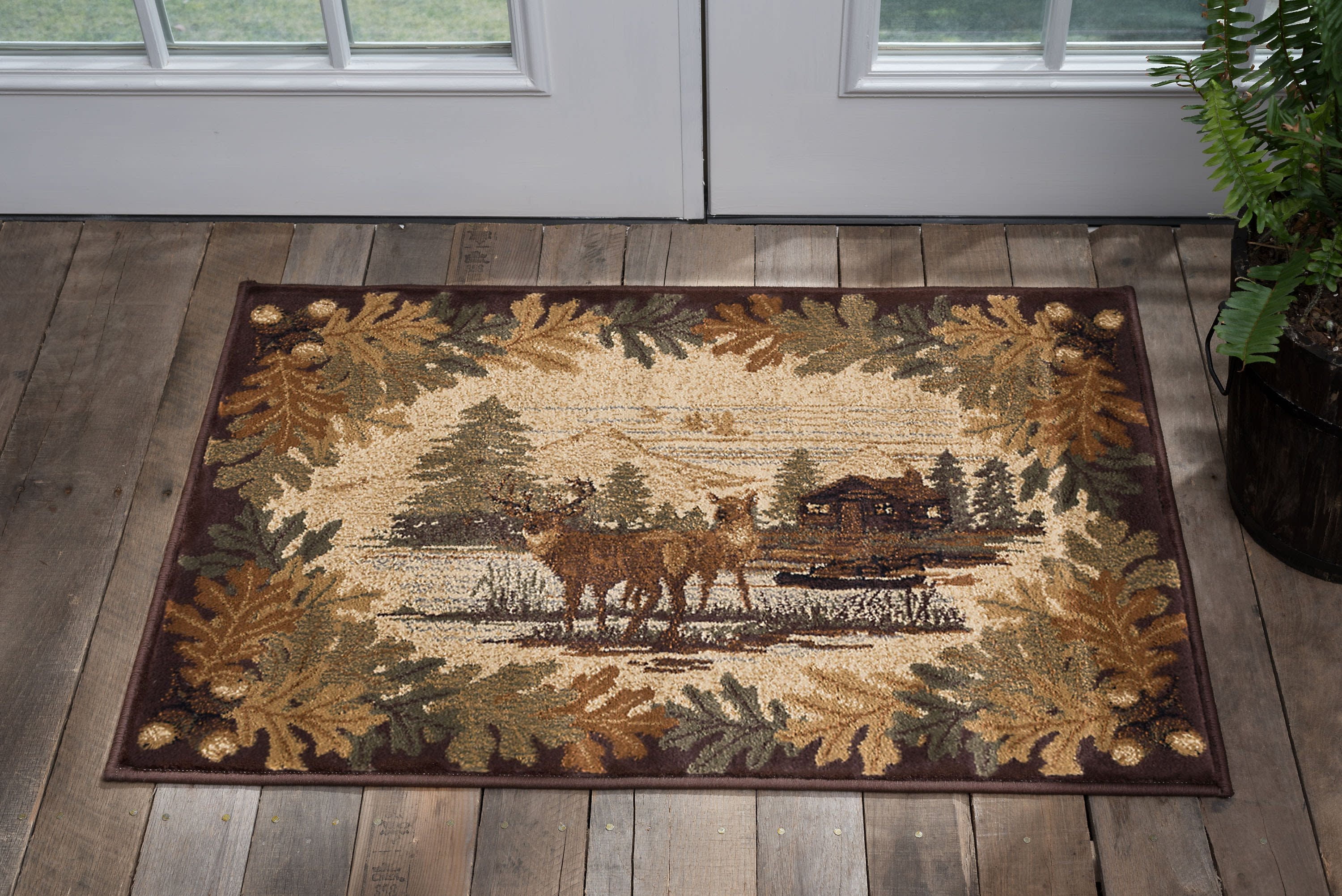 Nature Novelty 2' x 3' Brown and Beige Polypropylene Indoor Area Rug