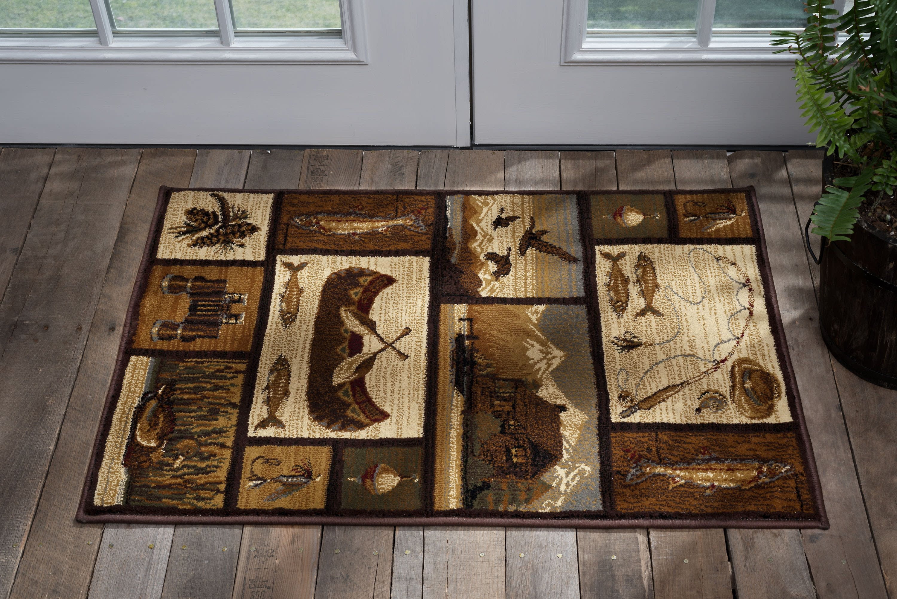 Nature Novelty 2' x 3' Brown and Beige Polypropylene Indoor Area Rug