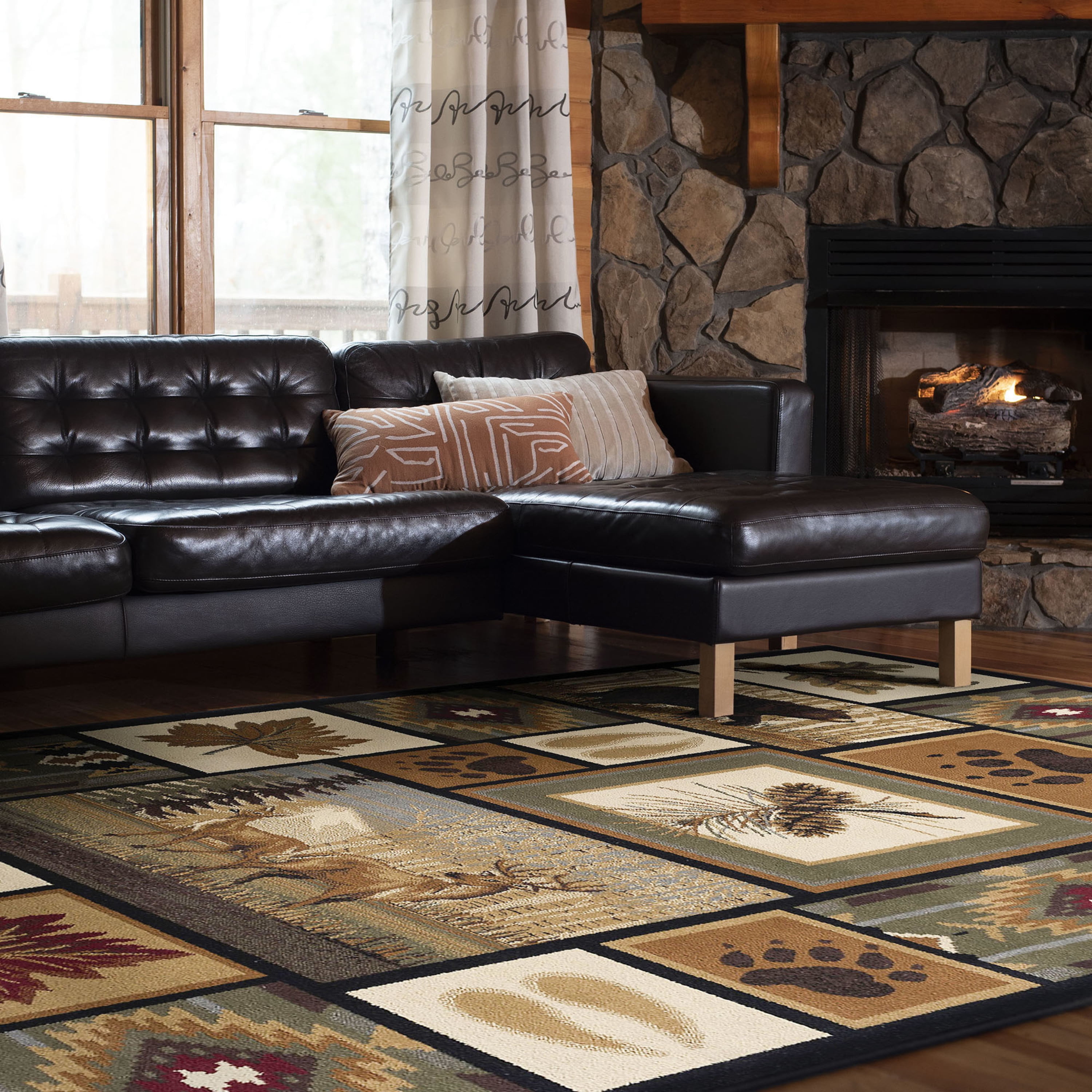 Nature Novelty 4' x 5' Multi-Color Polypropylene Indoor Area Rug