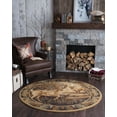 thumbnail image 1 of Nature Novelty 5' Round Beige and Brown Polypropylene Indoor Area Rug, 1 of 6