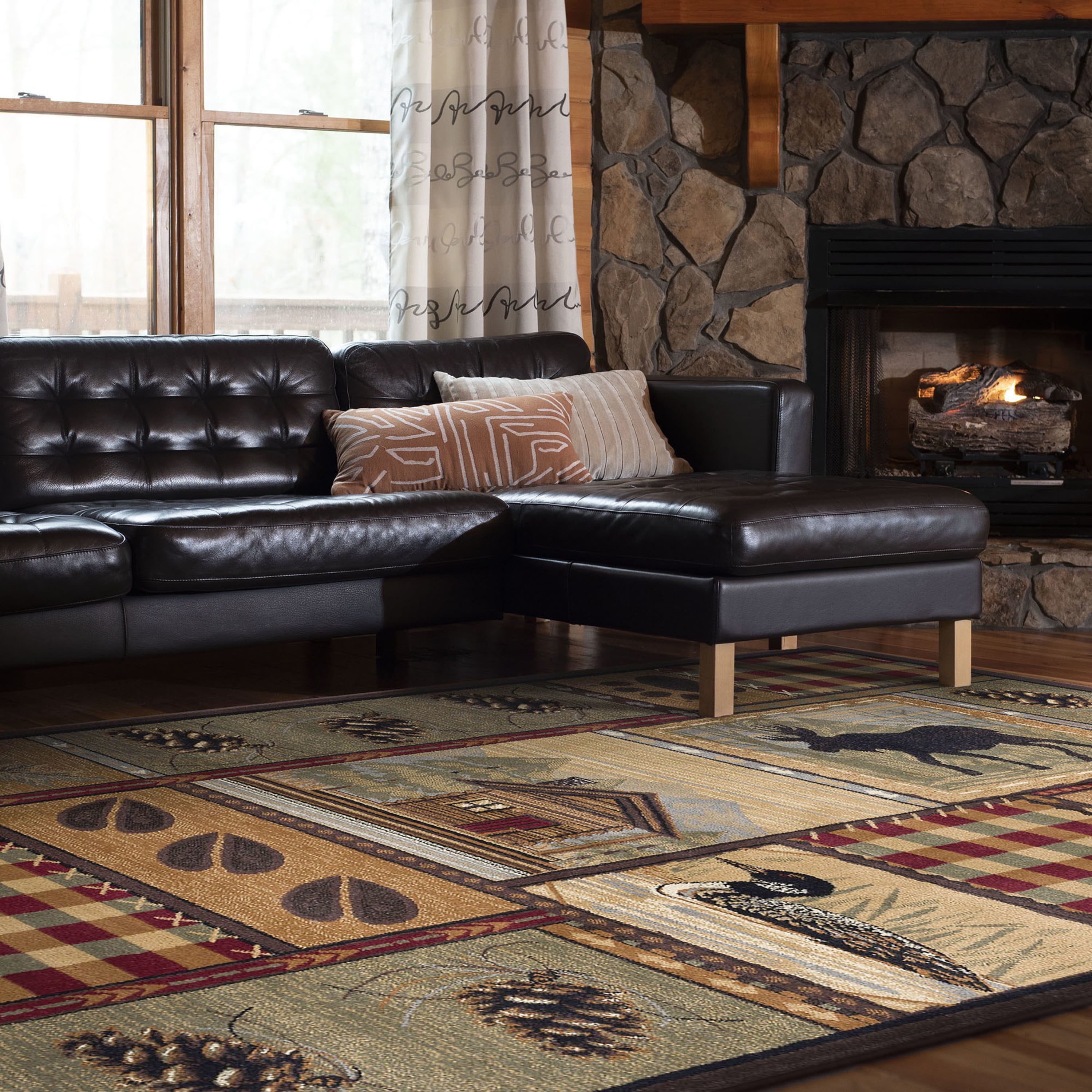 Nature Novelty 5' x 7' Multi-Color Polypropylene Indoor Area Rug