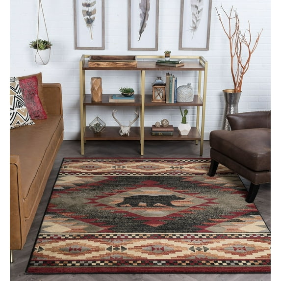 Nature Novelty 5' x 7' Multi-Color Polypropylene Indoor Area Rug