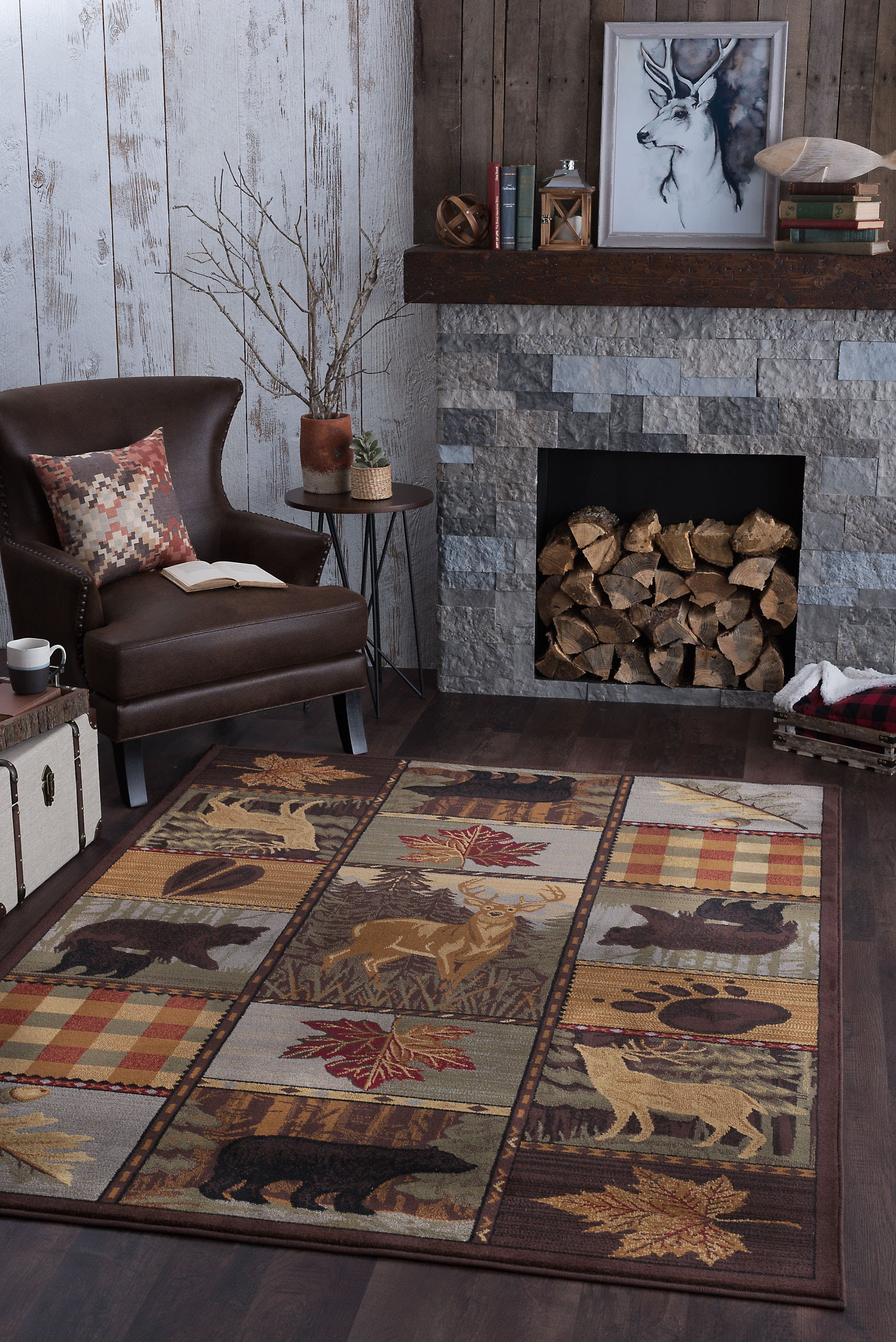 Nature Novelty 8' x 10' Multi-Color Polypropylene Indoor Area Rug