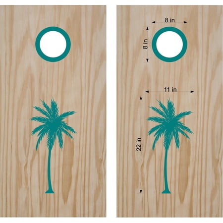 Nature Palm Tree Cornhole Board Decals Stickers