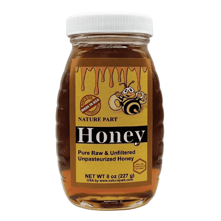 Nature Part 100% Pure, Raw and Unfiltered Honey 8 oz Glass Jar