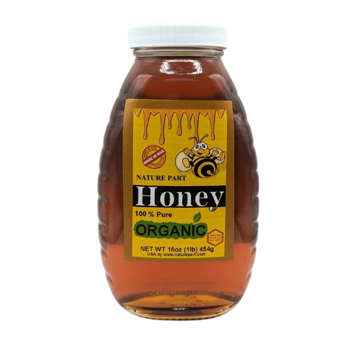 Nature Part, Organic Honey, 16 oz Glass Jar