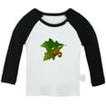 thumbnail image 1 of Nature Pattern Acorn T shirt For Baby, Newborn Babies T-shirts, Infant Tops, 0-24M Kids Graphic Tees Clothing (Long Black Raglan T-shirt, 12-18 Months), 1 of 4