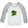 thumbnail image 1 of Nature Pattern Acorn T shirt For Baby, Newborn Babies T-shirts, Infant Tops, 0-24M Kids Graphic Tees Clothing (Long Gray Raglan T-shirt, 18-24 Months), 1 of 4