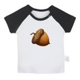 thumbnail image 1 of Nature Pattern Acorn T shirt For Baby, Newborn Babies T-shirts, Infant Tops, 0-24M Kids Graphic Tees Clothing (Short Black Raglan T-shirt, 6-12 Months), 1 of 4