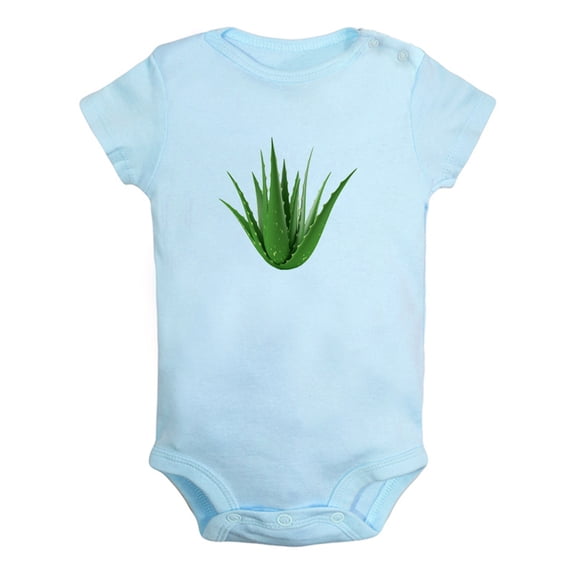 Nature Pattern Aloe Vera Rompers For Babies, Newborn Baby Unisex Bodysuits, Infant Jumpsuits, Toddler 0-24 Months Kids One-Piece Oufits (Blue, 6-12 Months)