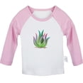 thumbnail image 1 of Nature Pattern Aloe Vera T shirt For Baby, Newborn Babies T-shirts, Infant Tops, 0-24M Kids Graphic Tees Clothing (Long Pink Raglan T-shirt, 18-24 Months), 1 of 4
