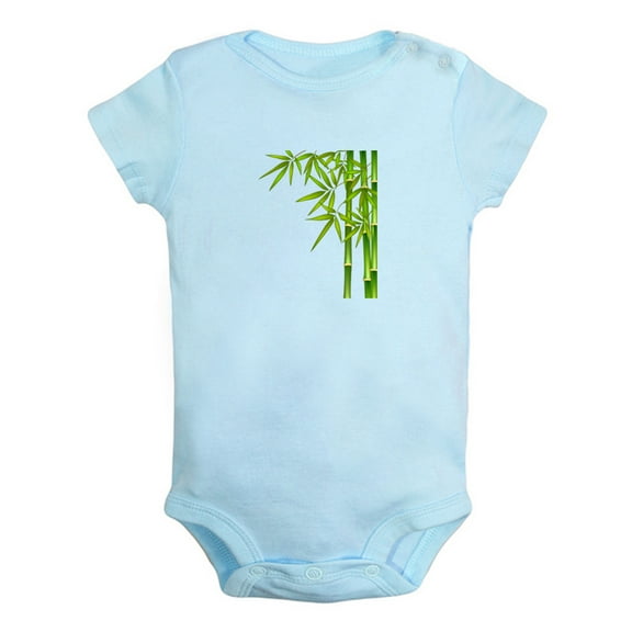 Nature Pattern Bamboo Rompers For Babies, Newborn Baby Unisex Bodysuits, Infant Jumpsuits, Toddler 0-24 Months Kids One-Piece Oufits (Blue, 0-6 Months)