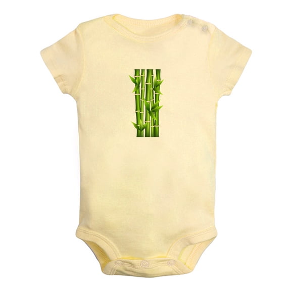 Nature Pattern Bamboo Rompers For Babies, Newborn Baby Unisex Bodysuits, Infant Jumpsuits, Toddler 0-24 Months Kids One-Piece Oufits (Yellow, 0-6 Months)