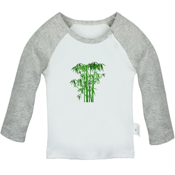 Nature Pattern Bamboo T shirt For Baby, Newborn Babies T-shirts, Infant Tops, 0-24M Kids Graphic Tees Clothing (Long Gray Raglan T-shirt, 18-24 Months)