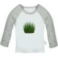 thumbnail image 1 of Nature Pattern Grass T shirt For Baby, Newborn Babies T-shirts, Infant Tops, 0-24M Kids Graphic Tees Clothing (Long Gray Raglan T-shirt, 0-6 Months), 1 of 4