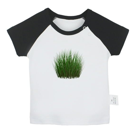 Nature Pattern Grass T shirt For Baby, Newborn Babies T-shirts, Infant Tops, 0-24M Kids Graphic Tees Clothing (Short Black Raglan T-shirt, 12-18 Months)