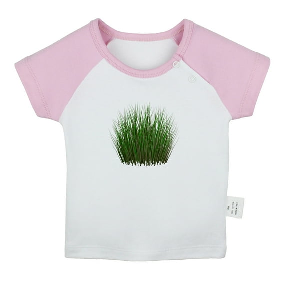 Nature Pattern Grass T shirt For Baby, Newborn Babies T-shirts, Infant Tops, 0-24M Kids Graphic Tees Clothing (Short Pink Raglan T-shirt, 6-12 Months)