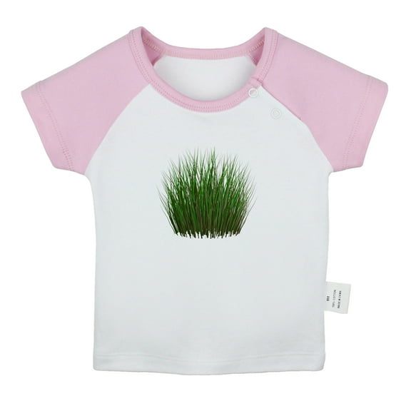 Nature Pattern Grass T shirt For Baby, Newborn Babies T-shirts, Infant Tops, 0-24M Kids Graphic Tees Clothing (Short Pink Raglan T-shirt, 6-12 Months)