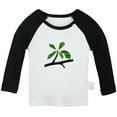 thumbnail image 1 of Nature Pattern Green Leaf T shirt For Baby, Newborn Babies T-shirts, Infant Tops, 0-24M Kids Graphic Tees Clothing (Long Black Raglan T-shirt, 0-6 Months), 1 of 4