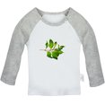 thumbnail image 1 of Nature Pattern Green Leaf T shirt For Baby, Newborn Babies T-shirts, Infant Tops, 0-24M Kids Graphic Tees Clothing (Long Gray Raglan T-shirt, 0-6 Months), 1 of 4