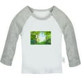 thumbnail image 1 of Nature Pattern Jungle T shirt For Baby, Newborn Babies T-shirts, Infant Tops, 0-24M Kids Graphic Tees Clothing (Long Gray Raglan T-shirt, 0-6 Months), 1 of 4
