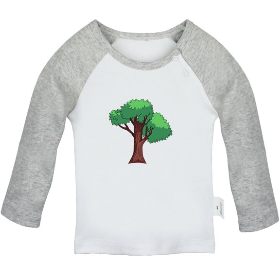 Nature Pattern Jungle T shirt For Baby, Newborn Babies T-shirts, Infant Tops, 0-24M Kids Graphic Tees Clothing (Long Gray Raglan T-shirt, 6-12 Months)