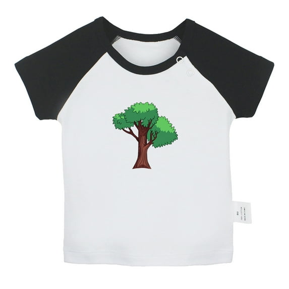 Nature Pattern Jungle T shirt For Baby, Newborn Babies T-shirts, Infant Tops, 0-24M Kids Graphic Tees Clothing (Short Black Raglan T-shirt, 6-12 Months)
