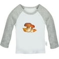 thumbnail image 1 of Nature Pattern Mushroom T shirt For Baby, Newborn Babies T-shirts, Infant Tops, 0-24M Kids Graphic Tees Clothing (Long Gray Raglan T-shirt, 12-18 Months), 1 of 4
