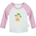 thumbnail image 1 of Nature Pattern Palm Tree T shirt For Baby, Newborn Babies T-shirts, Infant Tops, 0-24M Kids Graphic Tees Clothing (Long Pink Raglan T-shirt, 0-6 Months), 1 of 4