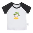 thumbnail image 1 of Nature Pattern Palm Tree T shirt For Baby, Newborn Babies T-shirts, Infant Tops, 0-24M Kids Graphic Tees Clothing (Short Black Raglan T-shirt, 6-12 Months), 1 of 4