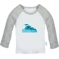 thumbnail image 1 of Nature Pattern Sea Wave T shirt For Baby, Newborn Babies T-shirts, Infant Tops, 0-24M Kids Graphic Tees Clothing (Long Gray Raglan T-shirt, 6-12 Months), 1 of 4