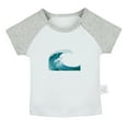 thumbnail image 1 of Nature Pattern Sea Wave T shirt For Baby, Newborn Babies T-shirts, Infant Tops, 0-24M Kids Graphic Tees Clothing (Short Gray Raglan T-shirt, 0-6 Months), 1 of 4