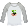 thumbnail image 1 of Nature Pattern Soil in Hands T shirt For Baby, Newborn Babies T-shirts, Infant Tops, 0-24M Kids Graphic Tees Clothing (Long Gray Raglan T-shirt, 6-12 Months), 1 of 4
