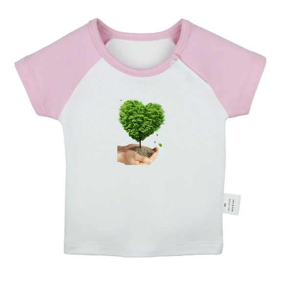 Nature Pattern Soil in Hands T shirt For Baby, Newborn Babies T-shirts, Infant Tops, 0-24M Kids Graphic Tees Clothing (Short Pink Raglan T-shirt, 18-24 Months)