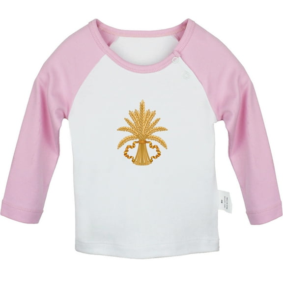 Nature Pattern Wheat T shirt For Baby, Newborn Babies T-shirts, Infant Tops, 0-24M Kids Graphic Tees Clothing (Long Pink Raglan T-shirt, 18-24 Months)