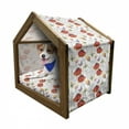 thumbnail image 1 of Watercolor Pet House, Doodle Drawing Style Natural Scene with Butterflies and Flowers Swirl Stripes, Outdoor & Indoor Portable Dog Kennel with Pillow and Cover, 5 Sizes, Multicolor, by Ambesonne, 1 of 5