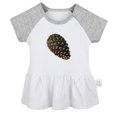 thumbnail image 1 of Nature Pine Cone Pattern Dresses For Baby, Newborn Babies Skirts, Infant Princess Dress, 0-24M Kids Graphic Clothes (Gray Raglan Dresses, 6-12 Months), 1 of 4