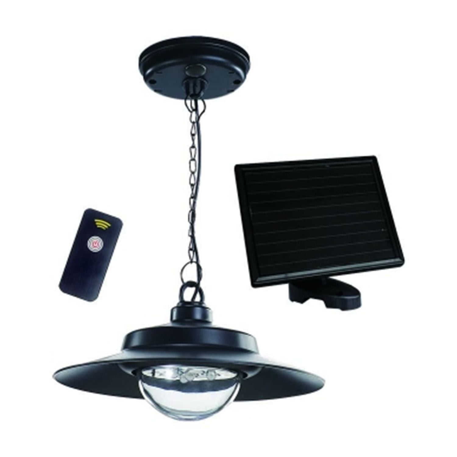 Black Glass LED Solar-Powered Indoor/Outdoor Hanging Light