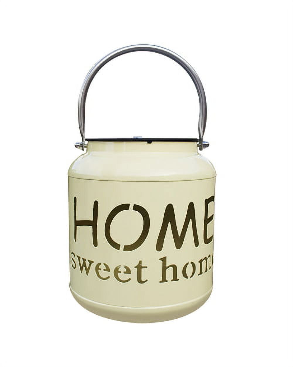 8'' Off-White Aluminum Solar Powered Outdoor Lantern