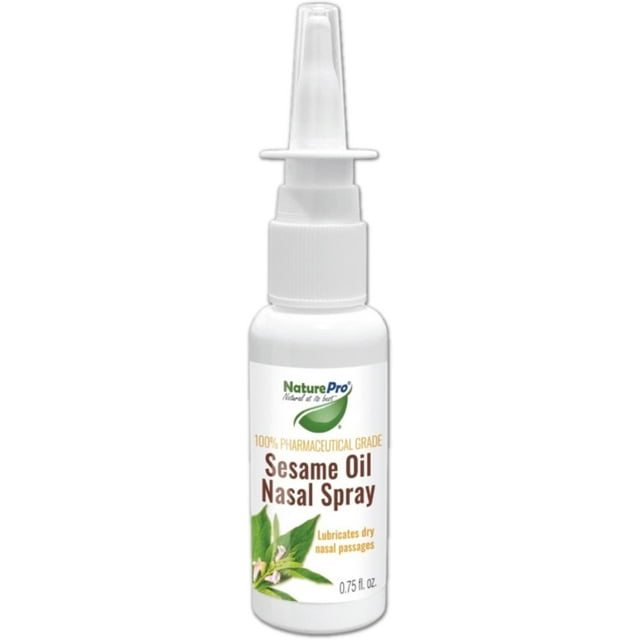 NaturePro Sesame Oil Nasal Spray 100 Natural Nasal Moisturizer for Dry Nose Relief, 0.75 fl oz