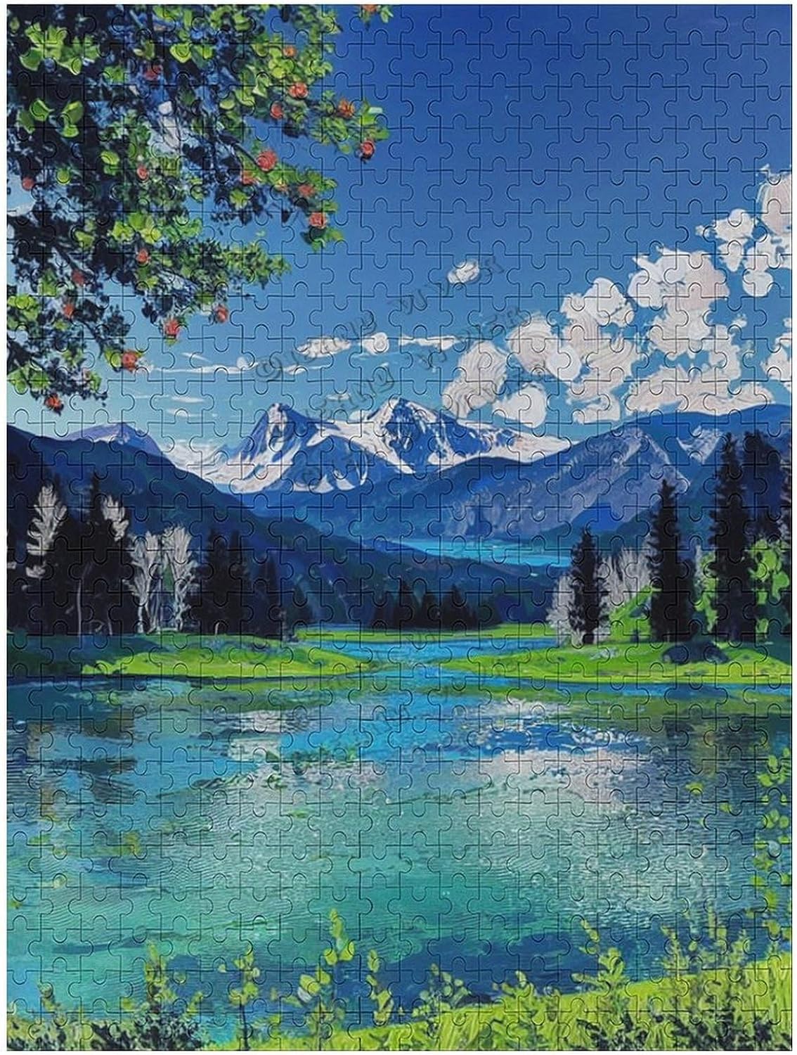 Nature Puzzle Puzzles For Adults 500 Piece Landscape Hill Lake Oil 