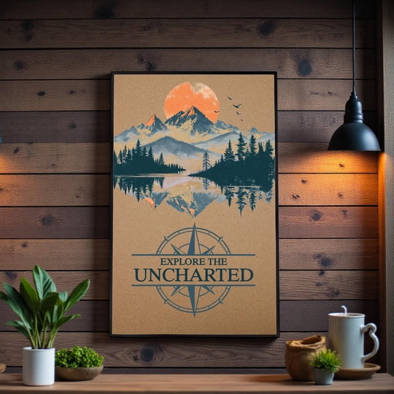 Nature Quote Outdoor Inspired Adventure Decor Gift, Wilderness Landscape Poster Print, Explore Wall Art , Poster Print Only