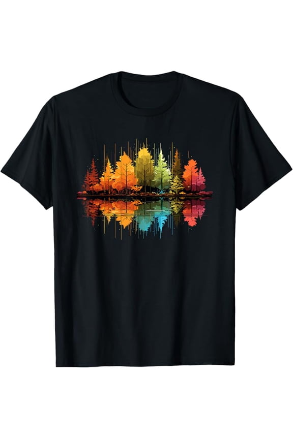 Nature Reflection Forest Trees Outdoor Wildlife T-Shirt